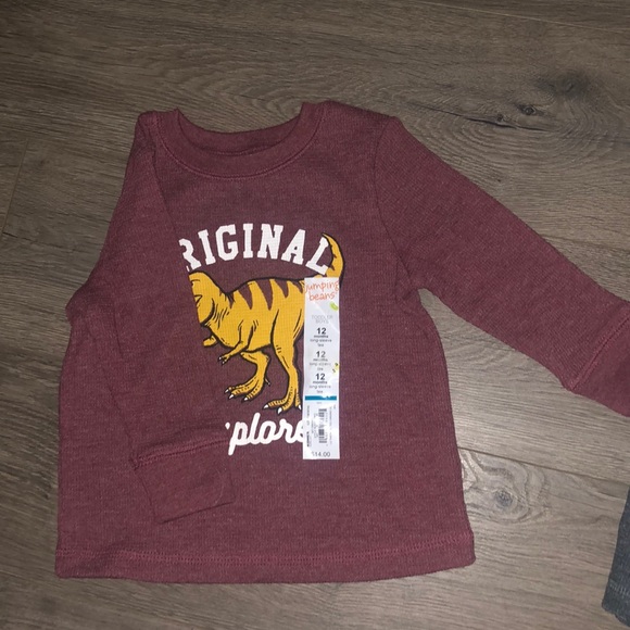 Two 12m NEW Jumping Beans Long Sleeve Graphic Tee - Picture 5 of 7